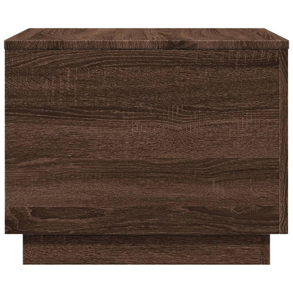 Salontafel met LED-verlichting 50x50x40 cm bruin eikenkleur