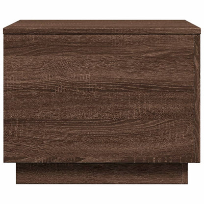 Salontafel met LED-verlichting 50x50x40 cm bruin eikenkleur