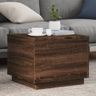 Coffee table with LED lighting 50x50x40 cm brown oak color