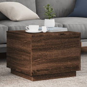 Salontafel 50x50x40 cm bruin eiken met LED