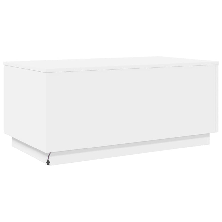 Salontafel met LED-verlichting 90x50x40 cm wit Wit