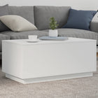 Salontafel 90x50x40 cm wit LED