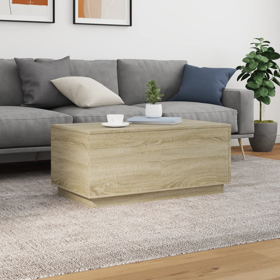 Salontafel met LED-verlichting 90x50x40 cm sonoma eikenkleurig Sonoma eiken