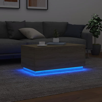 Salontafel met LED-verlichting 90x50x40 cm sonoma eikenkleurig Sonoma eiken