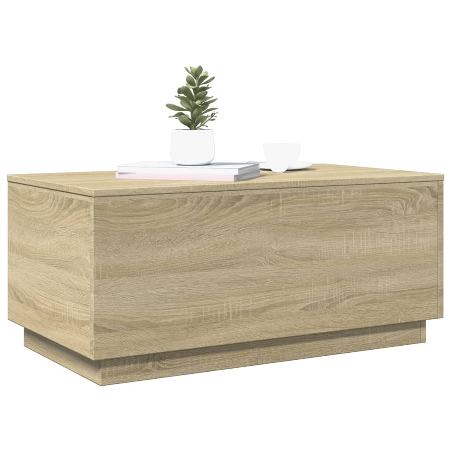 Salontafel met LED-verlichting 90x50x40 cm sonoma eikenkleurig Sonoma eiken