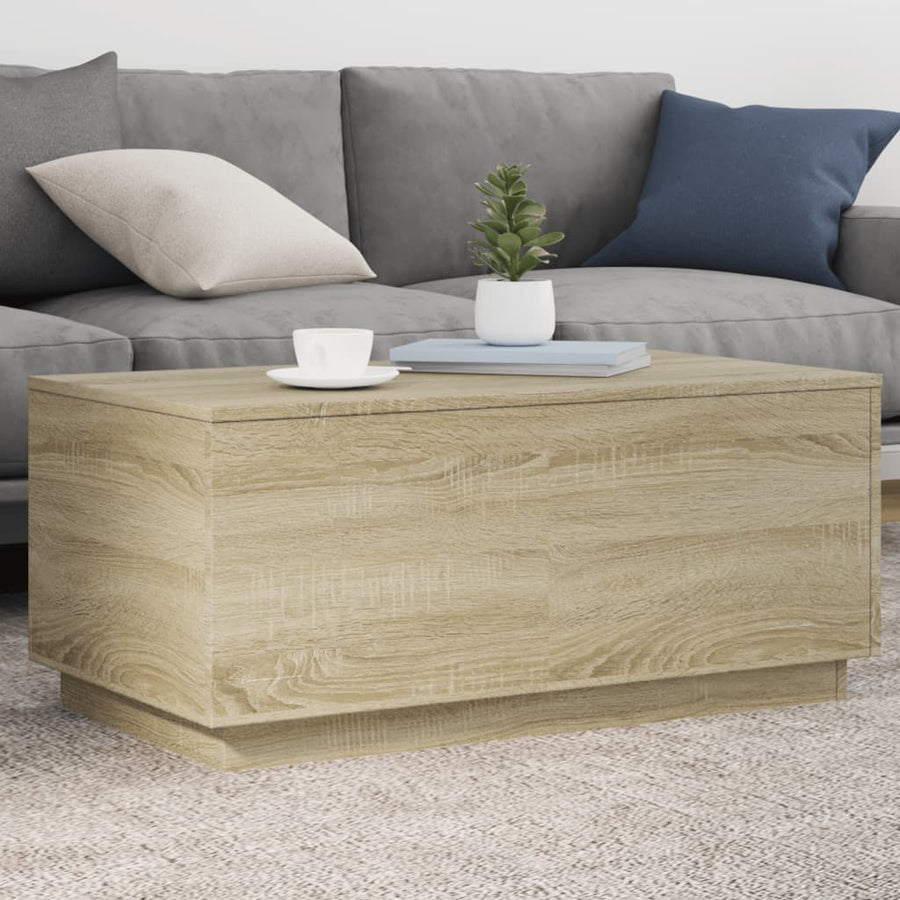 Salontafel met LED-verlichting 90x50x40 cm sonoma eikenkleurig Sonoma eiken