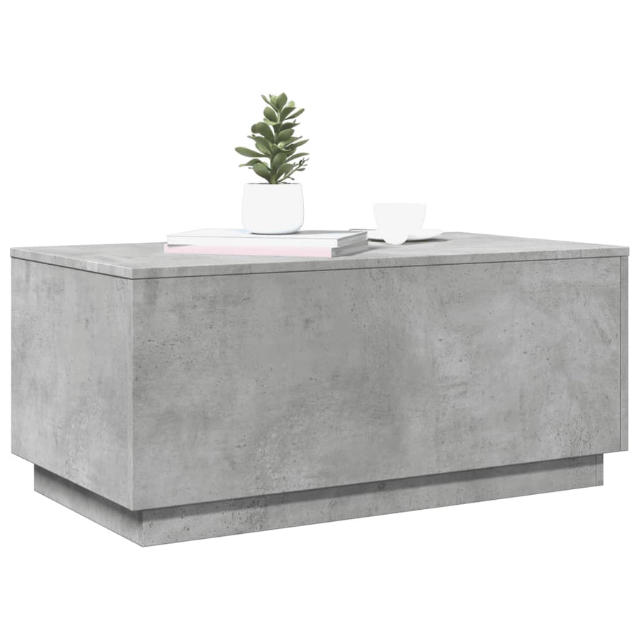 Salontafel met LED-verlichting 90x50x40 cm betongrijs Betongrijs