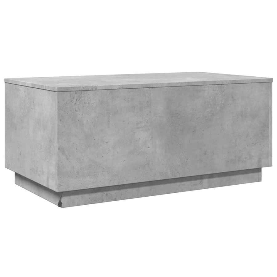 Salontafel met LED-verlichting 90x50x40 cm betongrijs Betongrijs