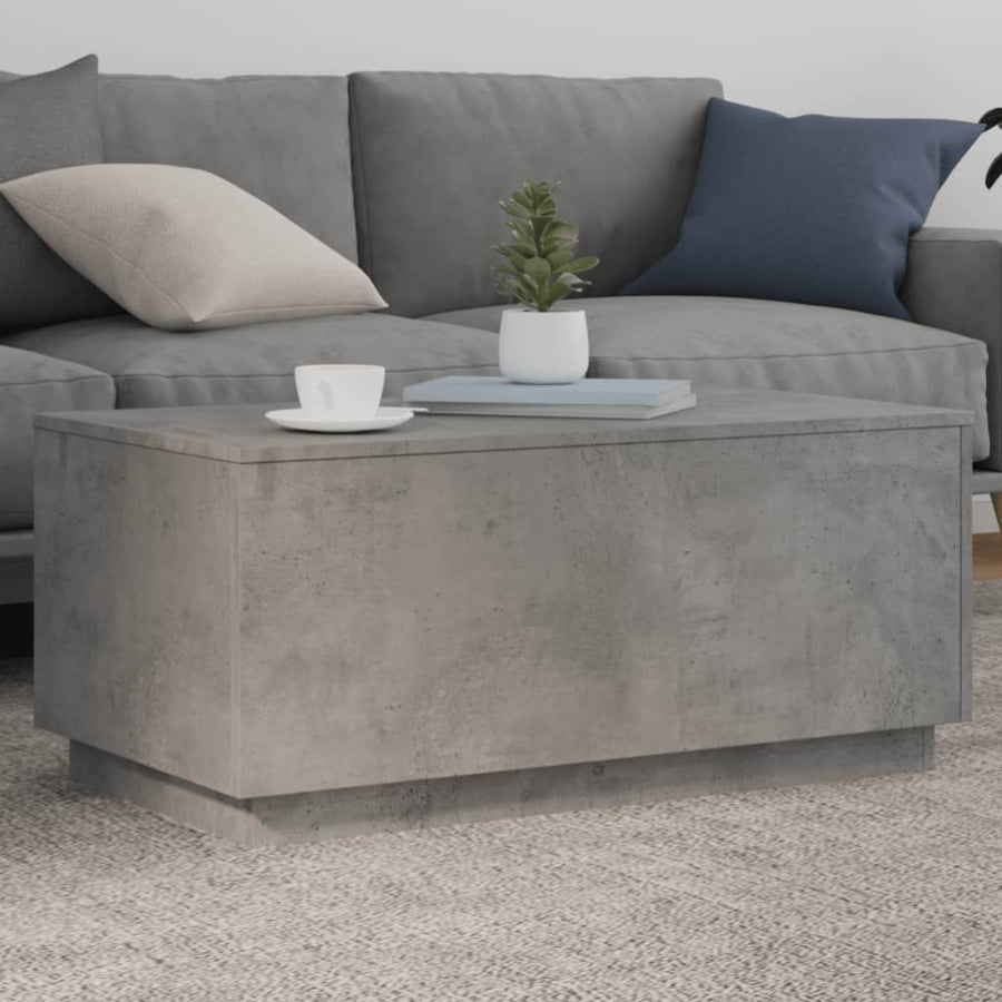 Salontafel met LED-verlichting 90x50x40 cm betongrijs Betongrijs