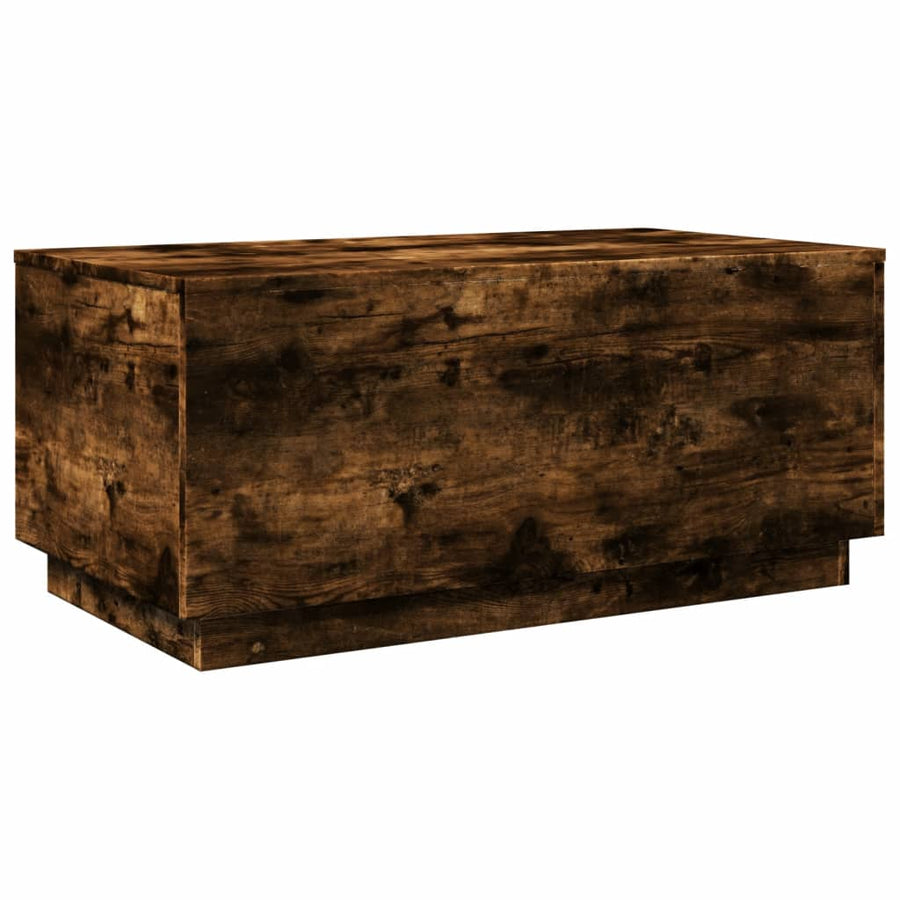 Salontafel met LED-verlichting 90x50x40 cm gerookt eikenkleurig