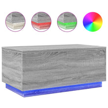 Salontafel met LED-verlichting 90x50x40 cm grijs sonoma eiken Grijs sonoma