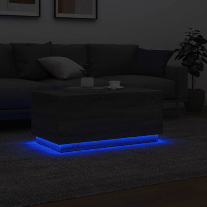 Salontafel met LED-verlichting 90x50x40 cm grijs sonoma eiken Grijs sonoma