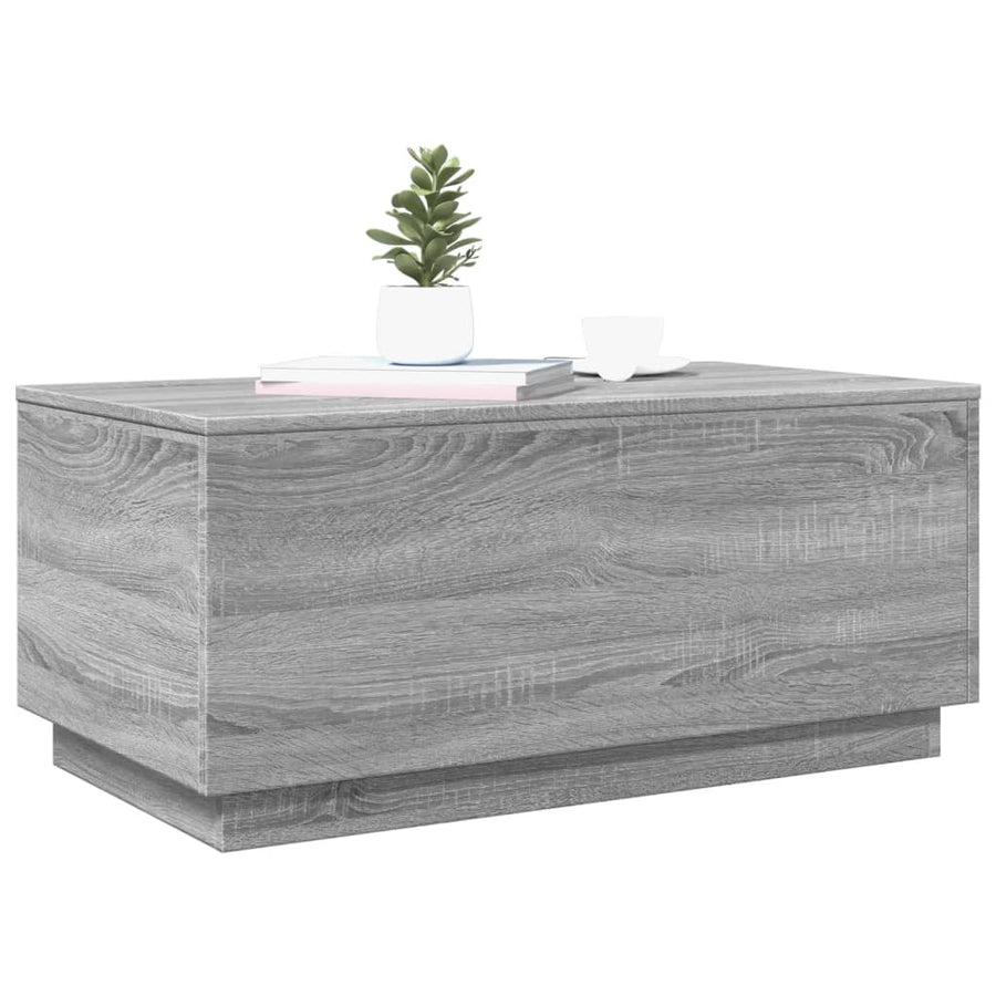 Salontafel met LED-verlichting 90x50x40 cm grijs sonoma eiken Grijs sonoma