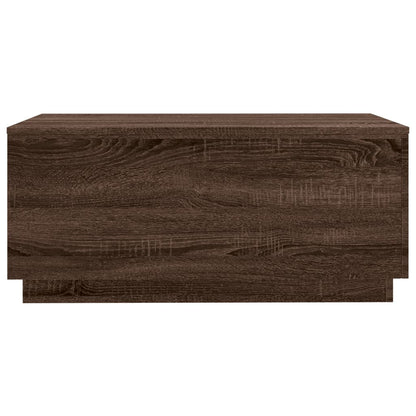 Salontafel met LED-verlichting 90x50x40 cm bruineikenkleurig