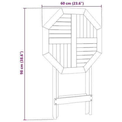 Tuintafel inklapbaar Ø60x75 cm massief acaciahout