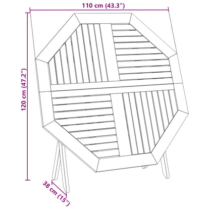 Tuintafel inklapbaar Ø110x75 cm massief acaciahout