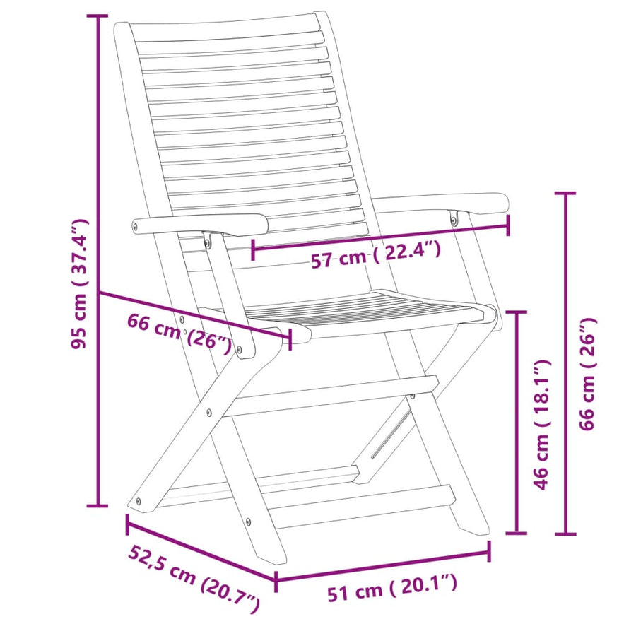 Tuinstoelen Inklapbaar Massief Acaciahout 2
