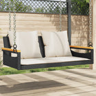 Swing bench with cushions 109x62x40 cm poly rattan black