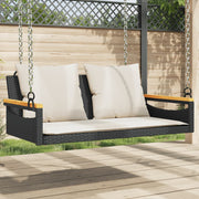 Schommelbank poly rattan 109x62x40 cm zwart