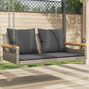 Schommelbank poly rattan grijs 109x62x40 cm