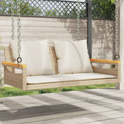 Schommelbank poly rattan beige 109x62x40 cm