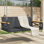 Schommelbank poly rattan 109x62x40 cm zwart