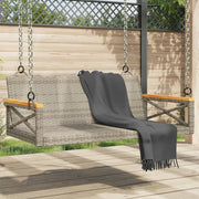 Schommelbank poly rattan grijs 109x62x40 cm