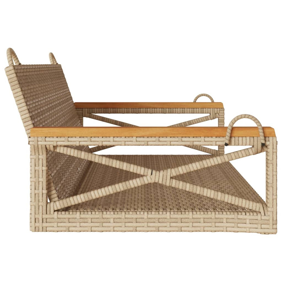Schommelbank 109x62x40 cm poly rattan beige