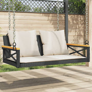 Schommelbank poly rattan zwart 109x62x40 cm