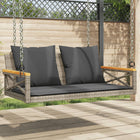 Rocking bench with cushions 109x62x40 cm poly rattan grey