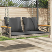 Schommelbank poly rattan grijs 109x62x40 cm