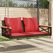 Schommelbank 109x62x40 cm poly rattan bruin