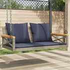Rocking bench with cushions 109x62x40 cm poly rattan grey