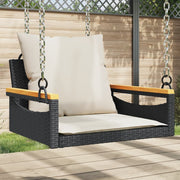 Schommelbank poly rattan 63x62x40 cm zwart