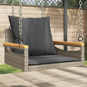 Schommelbank poly rattan grijs 63x62x40 cm