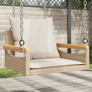 Schommelbank poly rattan beige 63x62x40 cm