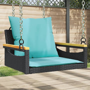 Schommelbank poly rattan 63x62x40 cm zwart