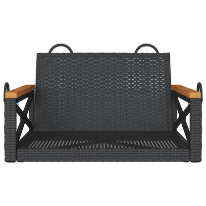 Schommelbank 63x62x40 cm poly rattan zwart