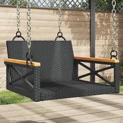 Schommelbank poly rattan 63x62x40 cm zwart