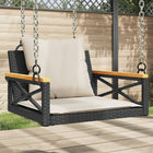 Schommelbank poly rattan zwart 63x62x40 cm