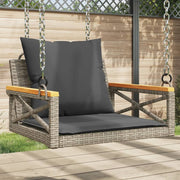 Schommelbank poly rattan grijs 63x62x40 cm