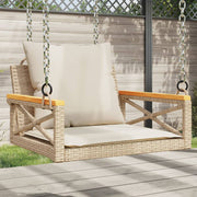 Schommelbank poly rattan beige 63x62x40 cm
