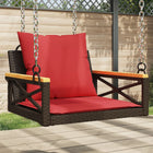 Swing chair with cushions 63x62x40 cm poly rattan brown
