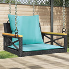Rocking chair with cushions 63x62x40 cm poly rattan black