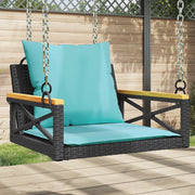 Schommelbank poly rattan zwart 63x62x40 cm