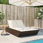 Ligbed 2-persoons 118x200 cm poly rattan bruin