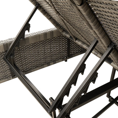 Ligbed 2-persoons met kussens poly rattan grijs