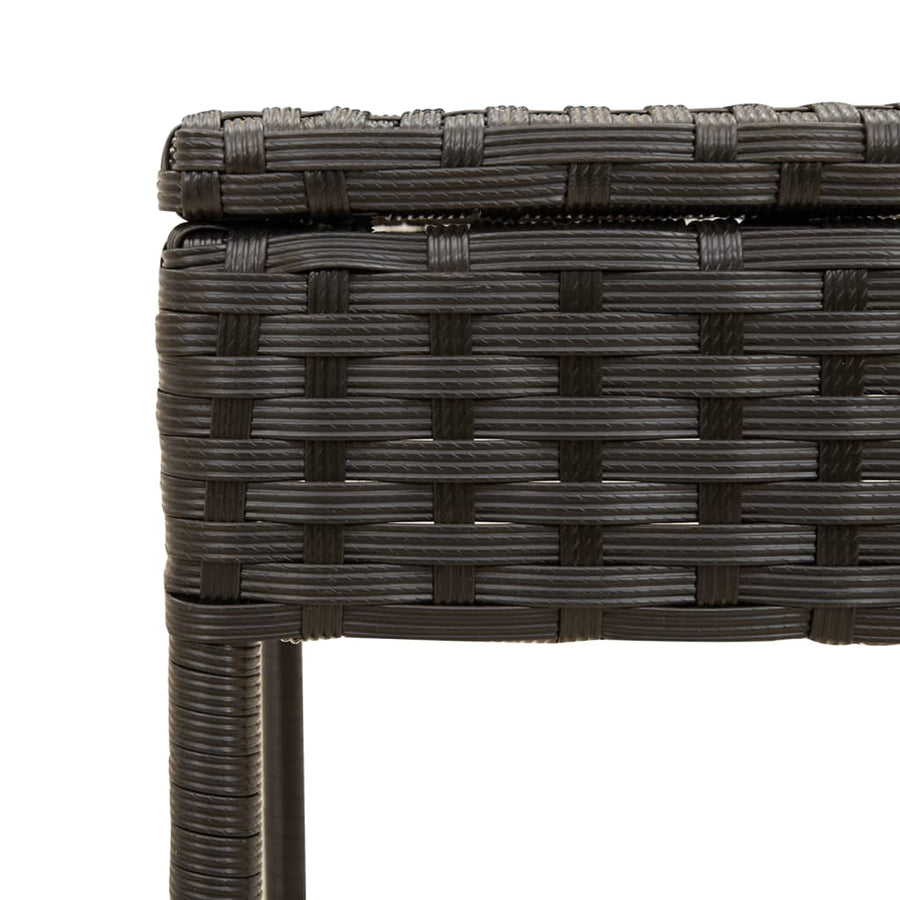Ligbed met luifel en tafel poly rattan zwart
