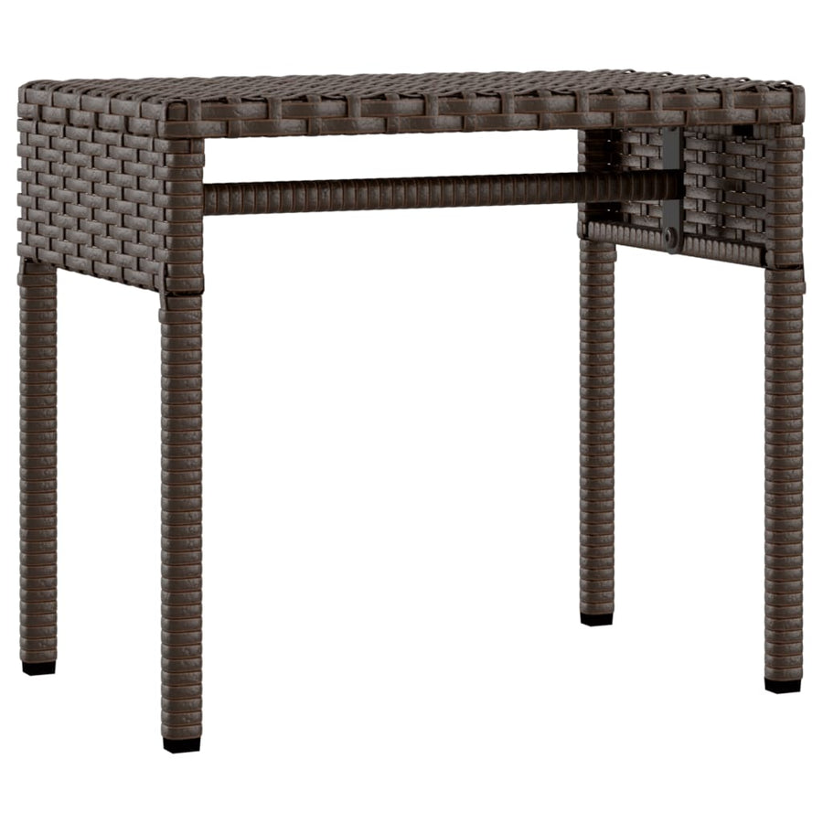 Ligbed met luifel en tafel poly rattan bruin