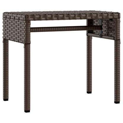 Ligstoel met luifel en tafel bruin poly rattan